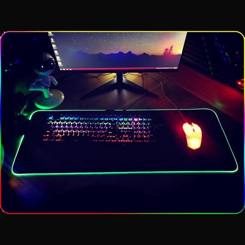 RGB-подсветка для мыши со светодиодной подсветкой большой Настольный коврик