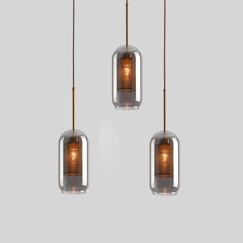 Скандинавский дизайнерский стеклянный подвесной светильник в стиле лофт