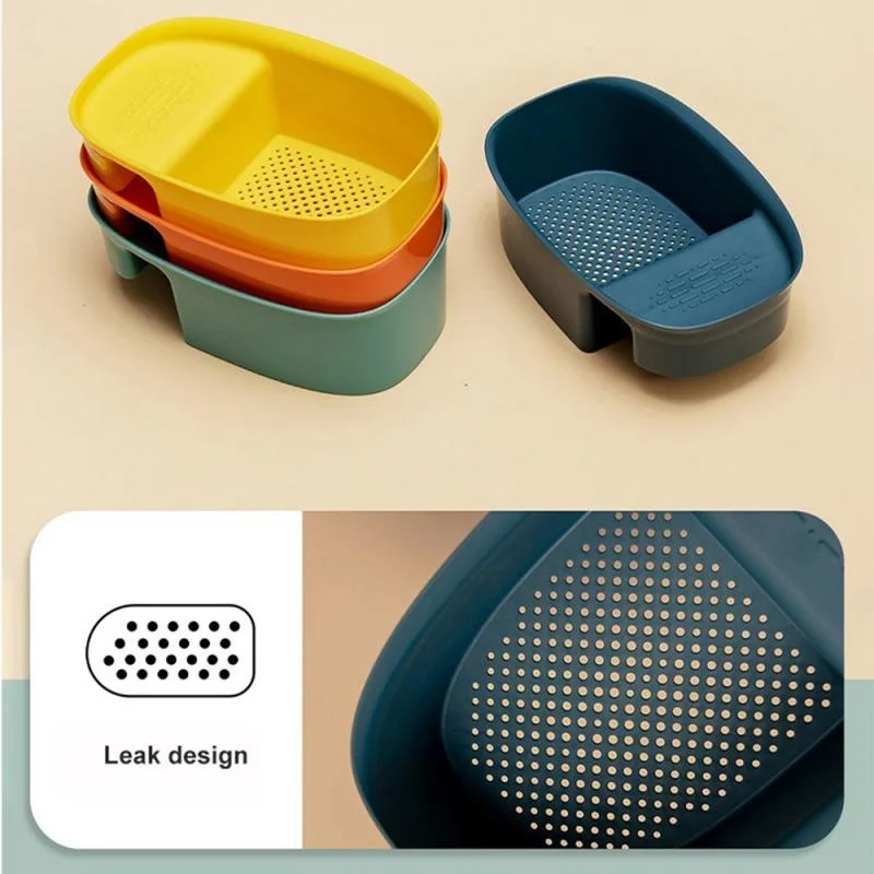 

Plastic Storage Basket Sink Strainer Drain Organizer Shelf Fruit Vegetable Drainer Basket Sponge Rack Storage Kitchen Tools