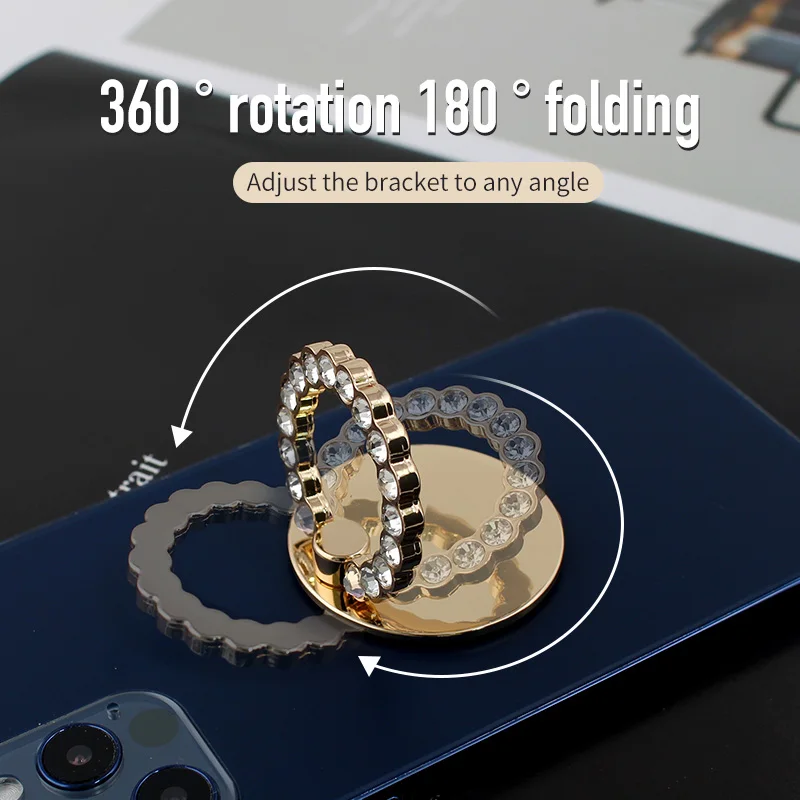 

Metal Belt Drill Cell Phone Ring Holder Stand for Moblie Phone 360 Degree Rotation Holder for Telephone Iphone 11 12 Pro Max