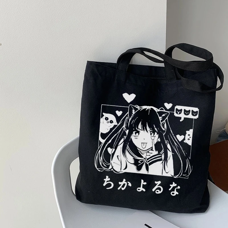 

Japanese kawaii y2k anime canvas bag cute women bag cartoon large capacity Ulzzang women shopper bags ins Harajuku shoulder bags