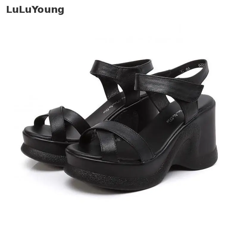 Обувь из натуральной кожи Летние женские босоножки на