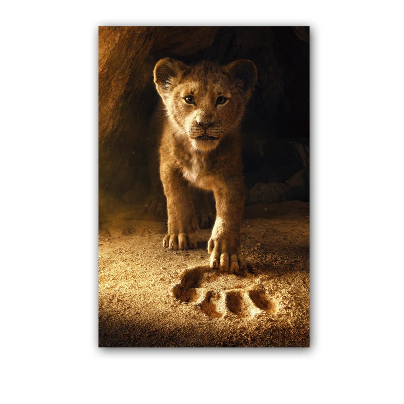 Король Лев 2019 плакат художественного фильма Краски Wall Art Картина шелковой или