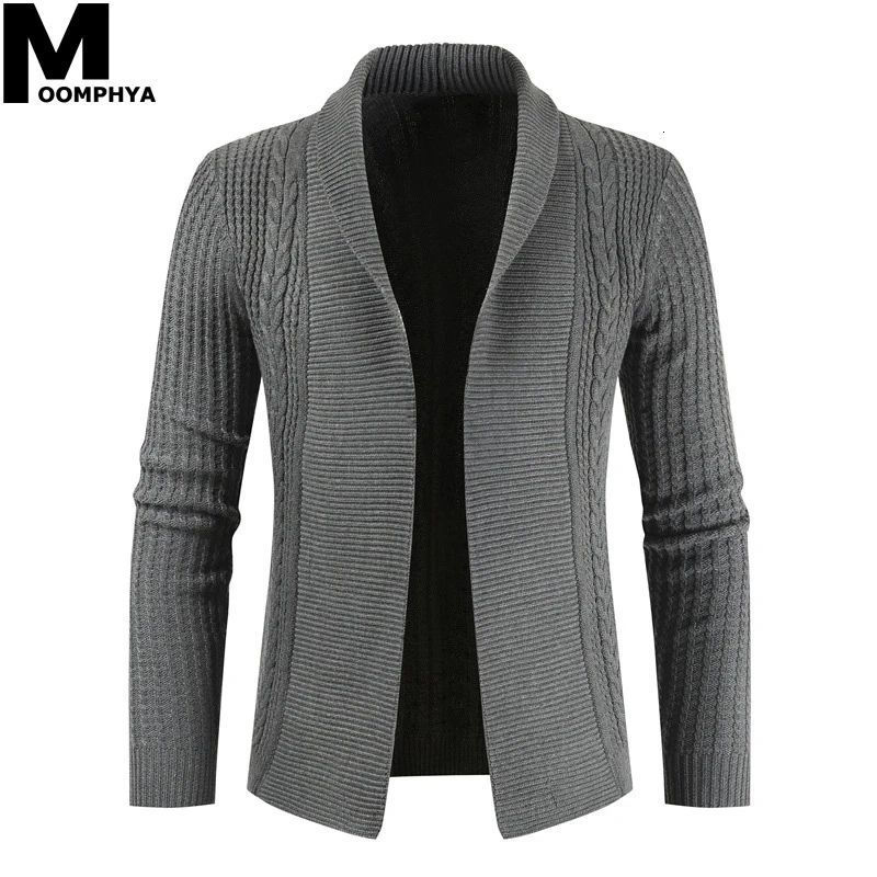 

Moomphya Knitted Long Sleeve Cardigan Men Sweater Streetwear Jacquard Sweater Men 2019 Winter Sweater Male Casual Turtleneck Men