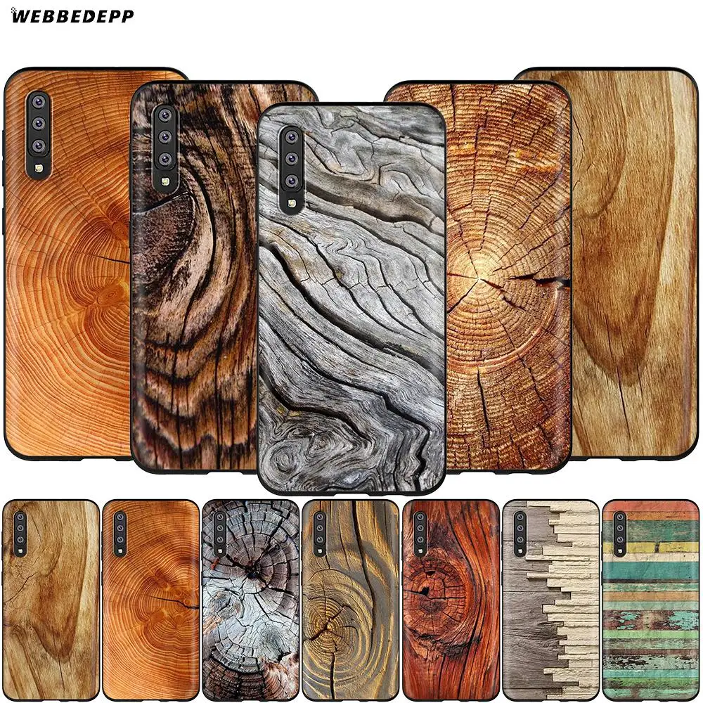Webbedepp чехол с рисунком древесной текстуры для Samsung Galaxy A3 A5 A6 Plus A7 A8 A9 J6 M20 A10S A20S A30S A40S