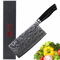 sunlong meat cleaver 7inch chefs knife japanese damascus steel vegetable knives mikata handle