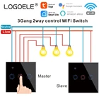 По стандартам ЕССША Tuya WI-FI настенный сенсорный выключатель приложение Управление пара стекло Панель светильник Водонепроницаемый 1-2-3 ряда 2 способа Alexa Google Home приложение Smart Life