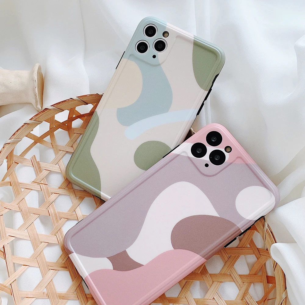 Защитный художественный цветной чехол LOVECOM для камеры iPhone 11 Pro Max XR XS 7 8 Plus X мягкий