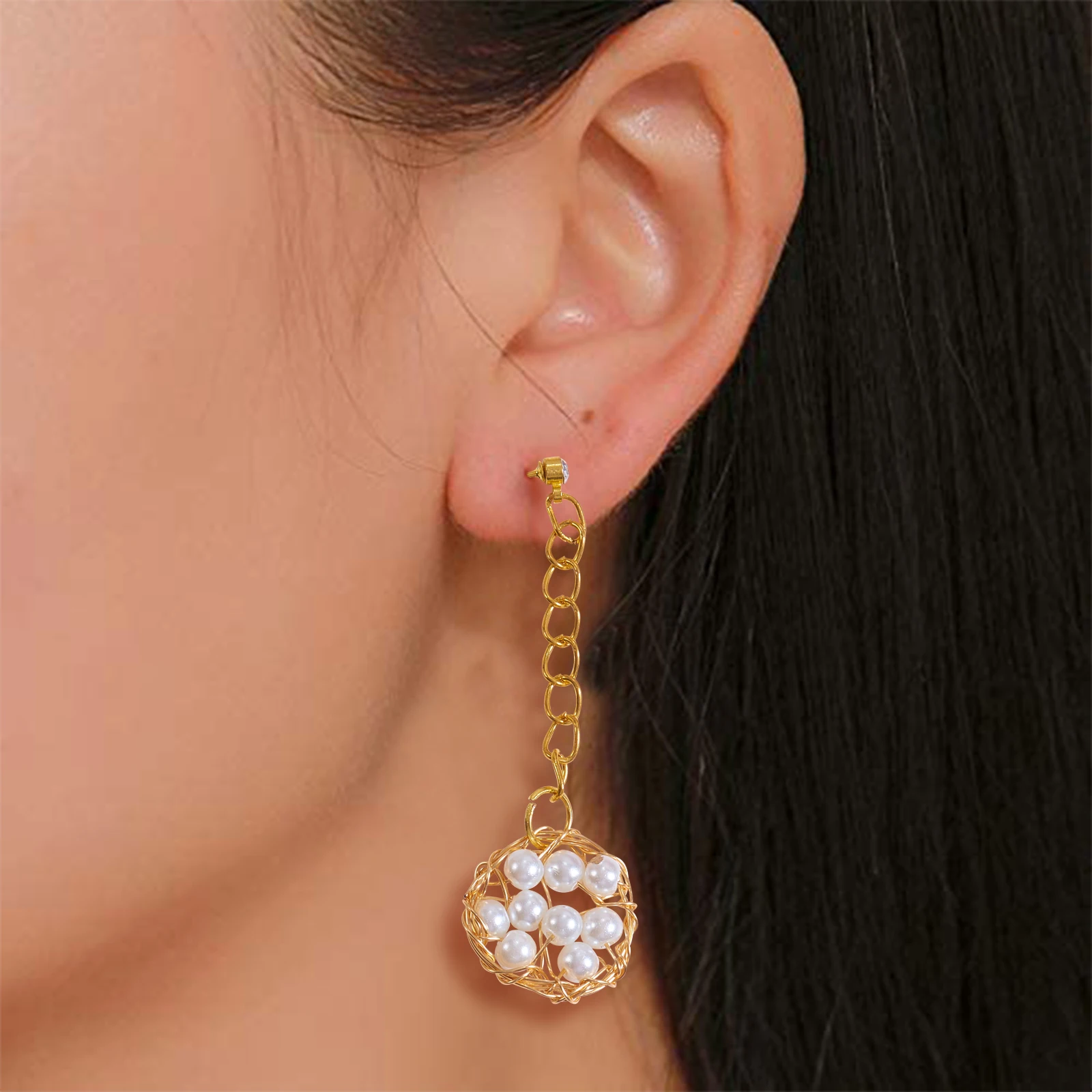 

DIY Earrings Making Kits With Earrings Hooks Ear Studs Alloy Links Ring and Pearl Beads for Handmade Earring Jewelry Supplies