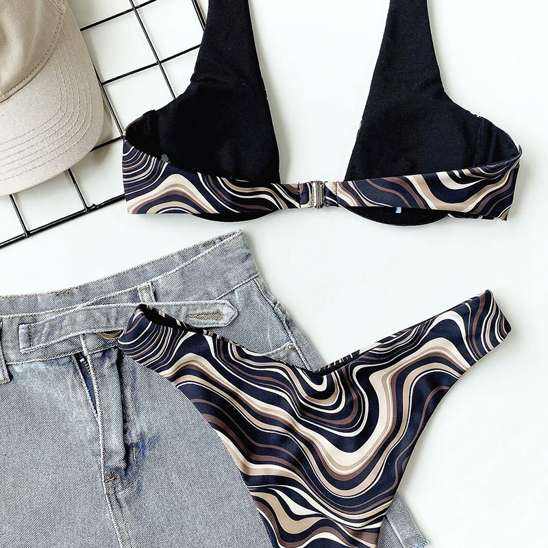 

2021 Women's Swimsuit Wave Bikini Pink Color Push Up Low Waist Thong Suits Sexy Bathing Suit Summer Beach Outfit Bathers