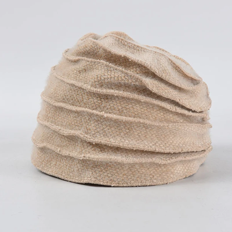2020 Hat New Pile Hat Knitted Hat Male Korean Casual All-match Hood Autumn and Winter Thickened Warm Wool Female Style Material