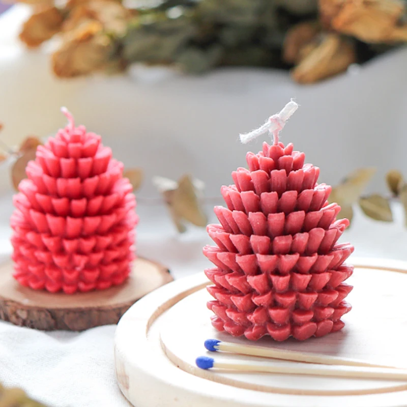 Рождественская форма в виде соснового конуса для изготовления свечей