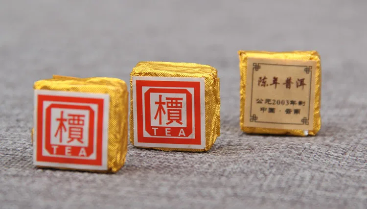 

Jia 2003 Chinese Yunnan Old Ripe Pu-Erh Tea Brick Mini Pu-erh for Weight Lose