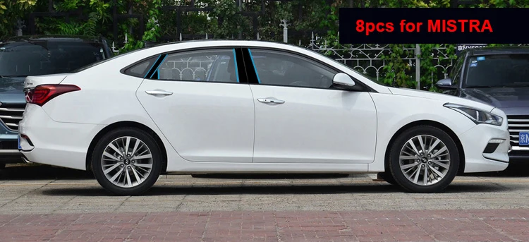 for MISTRA Для hyundai IX35 ELANTRA-- Verna MISTRA окно Центральная колонна украшения черное зеркало отделка наклейка - Название цвета: for MISTRA
