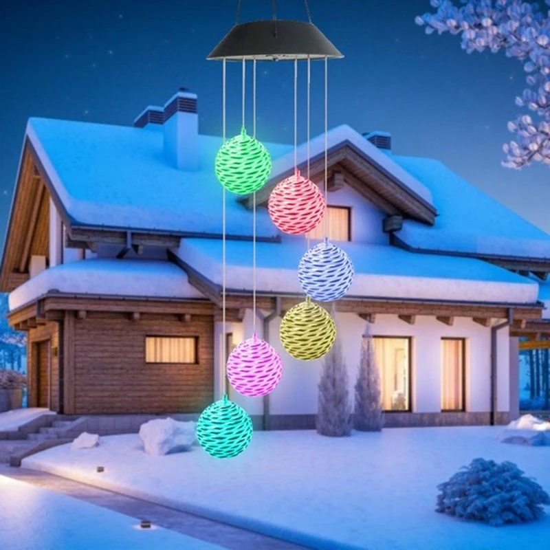 

Solar LED Wind Chime Light Courtyard Hanging Fine Adjustment Courtyard Porch Window Decoration