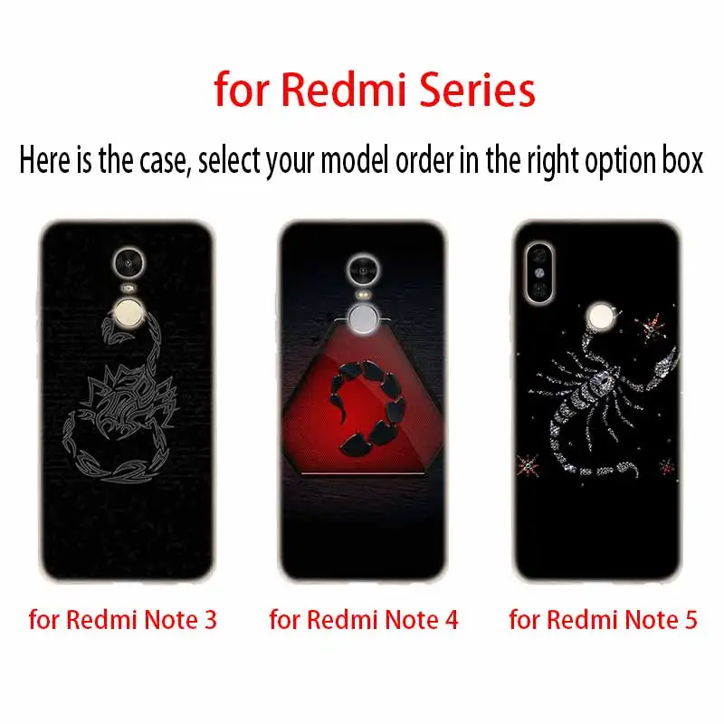Scorpion Silicone Clear Soft TPU Case For Xiaomi Redmi Note 10 9 8 7 6 5 Pro Max 10S 9T 8T 9S Fundas | Мобильные телефоны и