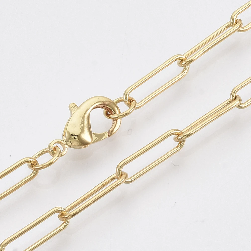 Цепочки для ожерелья с застежкой-карабином латунные круглые овальные зажимы - Фото №1