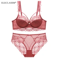 bra set plus size for women lingerie fine lace underwire ruffles straps decorate with bow womens underwear e cup