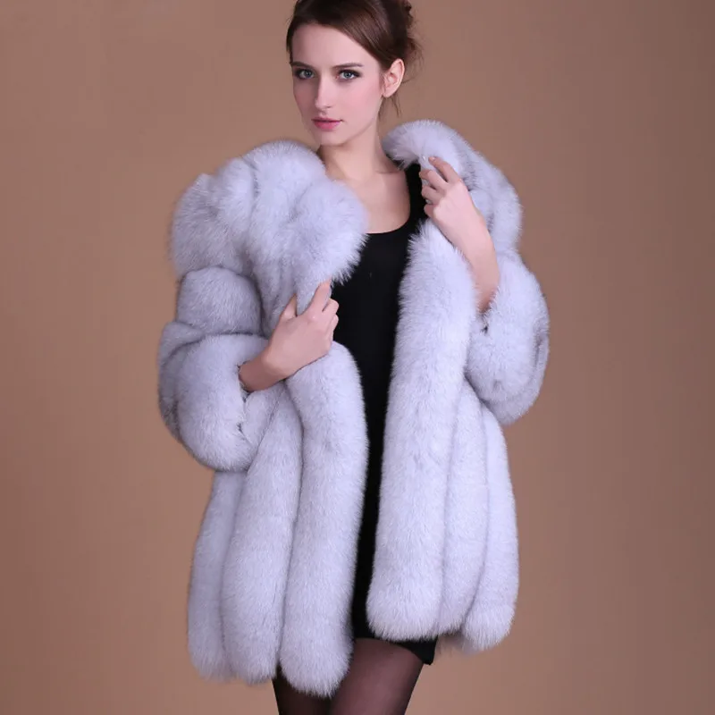 

Women Winter Solid Color Spliced Fashion Loose Fur Leather Female High Street Elegant Thick Warm Coat Ladies Brand Coats ML1038