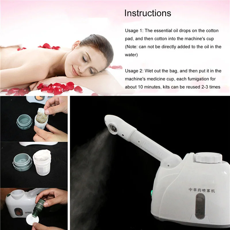 Aroma Draagbare Stomen Damp Ozon Beauty Vaporizador skin Moisturizer Steamer Gezichtsverzorging Kruiden Huid  Ontspannen