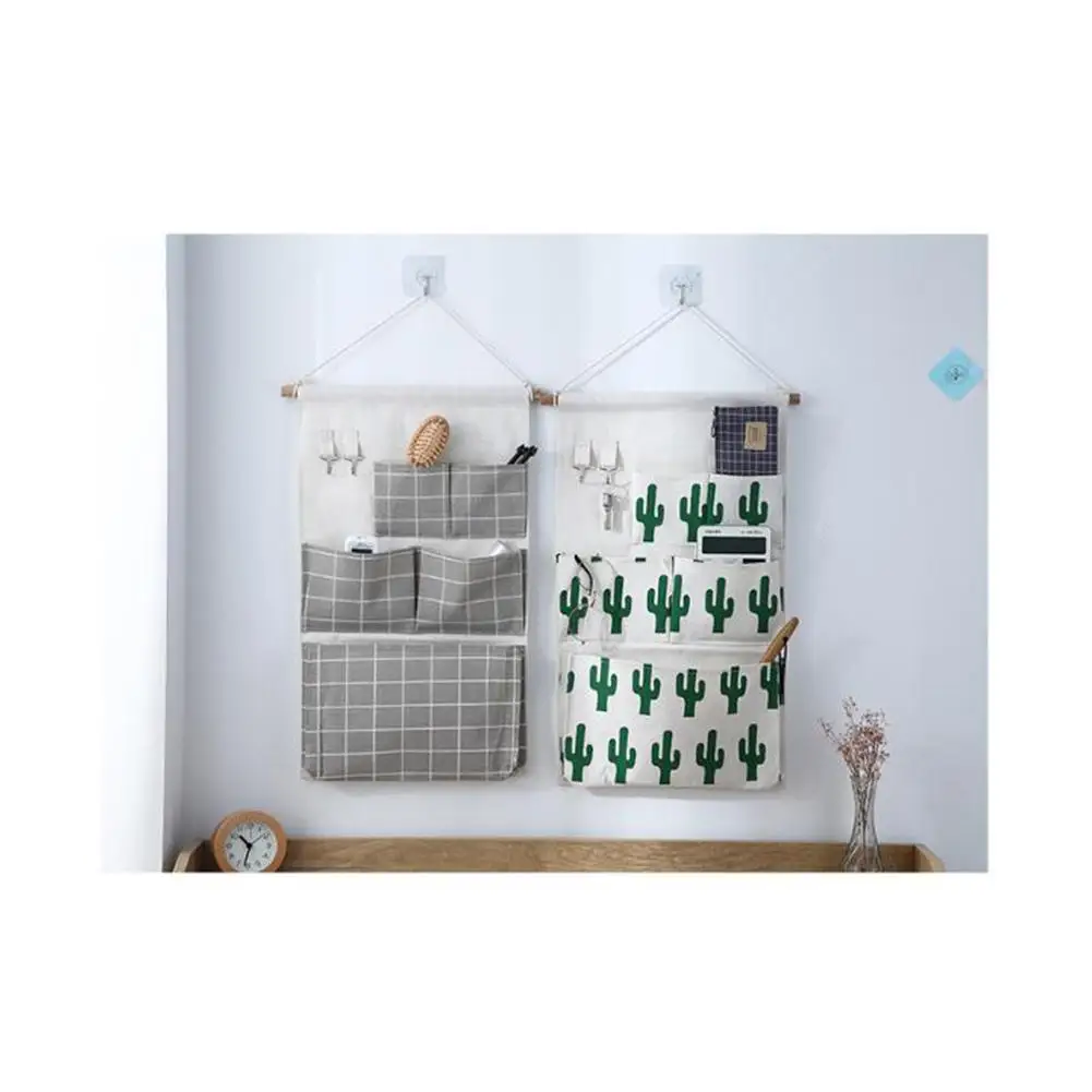 

3D Wall-mounted Wardrobe Storage Bag With 5 Pockets 33*57cm Neat Storage Container Wall Moisture-proof And Waterproof