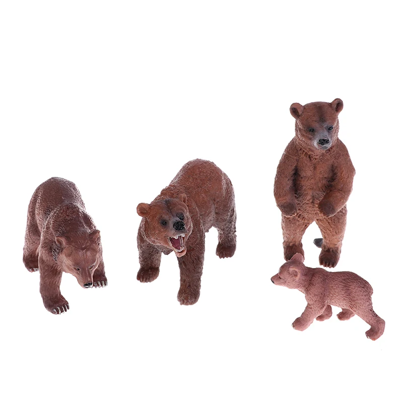 

Моделирование коричневый фигурка медведя коллекционные игрушки сплошной диких животных познавательные игрушки Новый