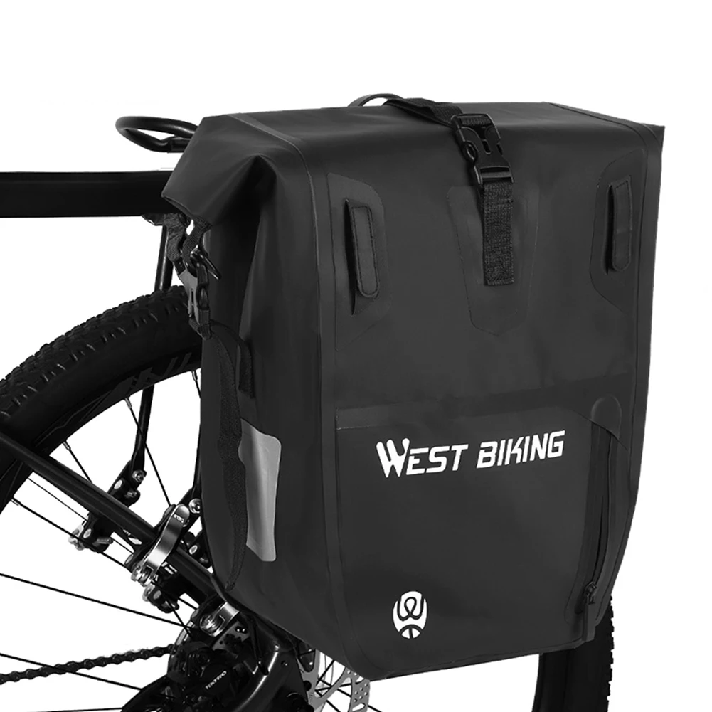 

West Biking MTB Bicycle Waterproof Carrier Bags Portable Waterproof Cycling 25L Bike Rear Tail Trunk Pannier Elements