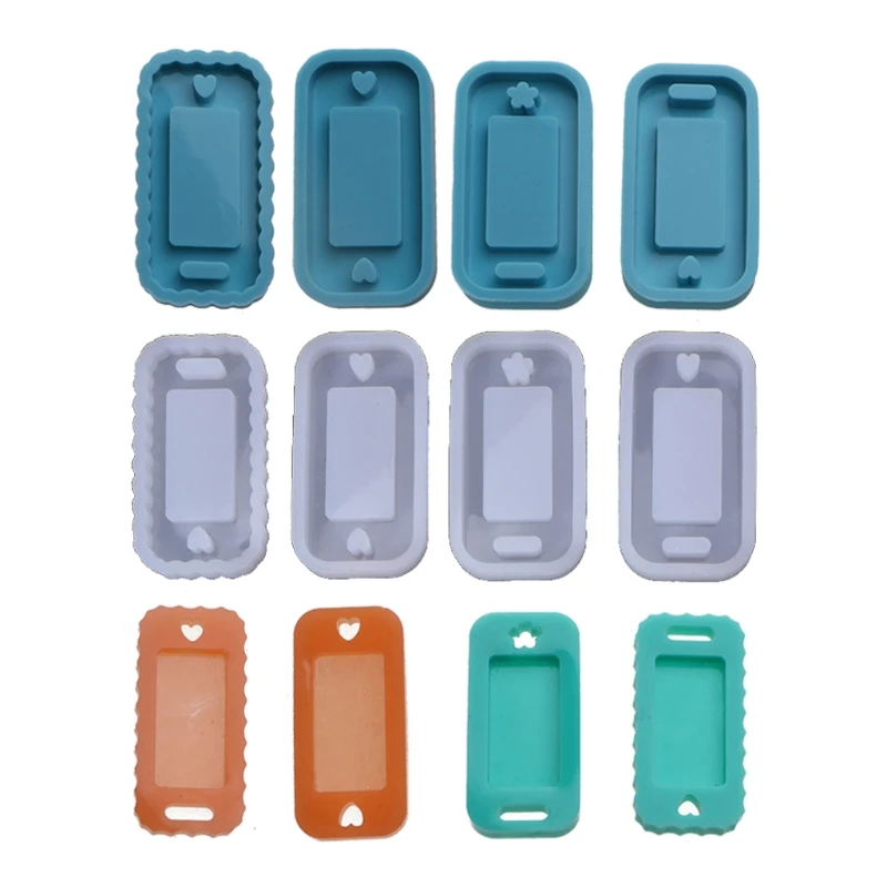 

Прямоугольная бирка, силиконовая форма для брелоков для изготовления нежных подвесок для брелоков или поделок, декоративные нетоксичные у...