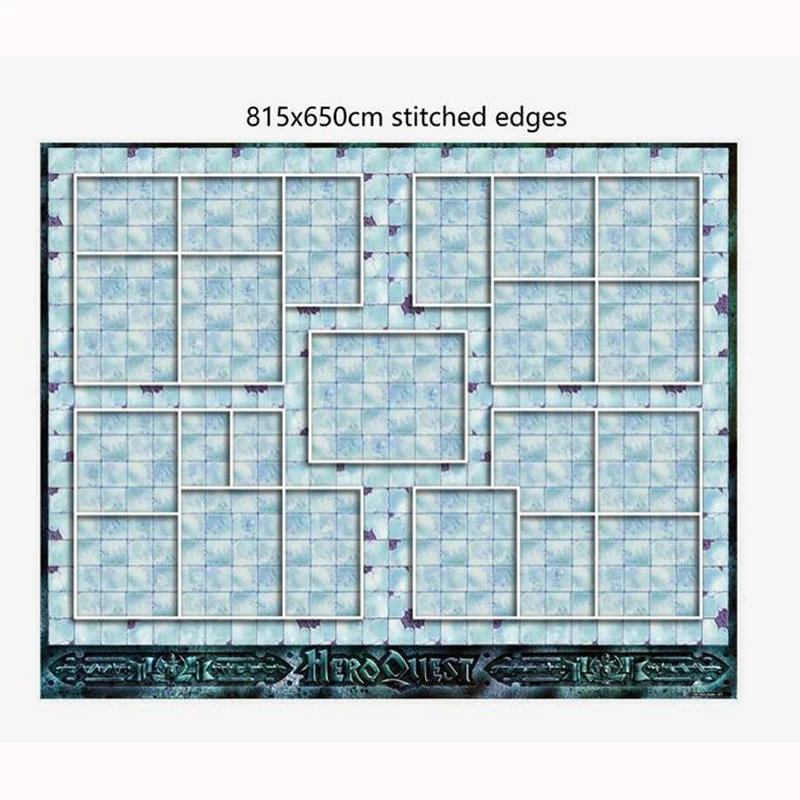 Большой игровой коврик под заказ Tablemat HeroQuest 815x650 с простроченными краями (большой