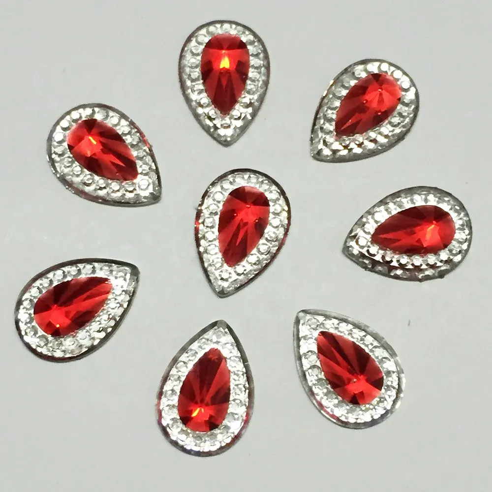 

New 40pcs 10*14mm AB Resin shiny teardrop Flatback rhinestone Scrapbook DIY Wedding ornaments buttons crafts PD93