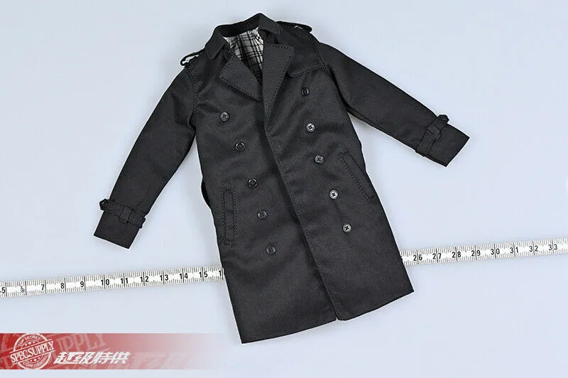 

1/6 Female British Retro Windbreaker Long Coat Clothes Accessories Fit 12'' Action Figure Body