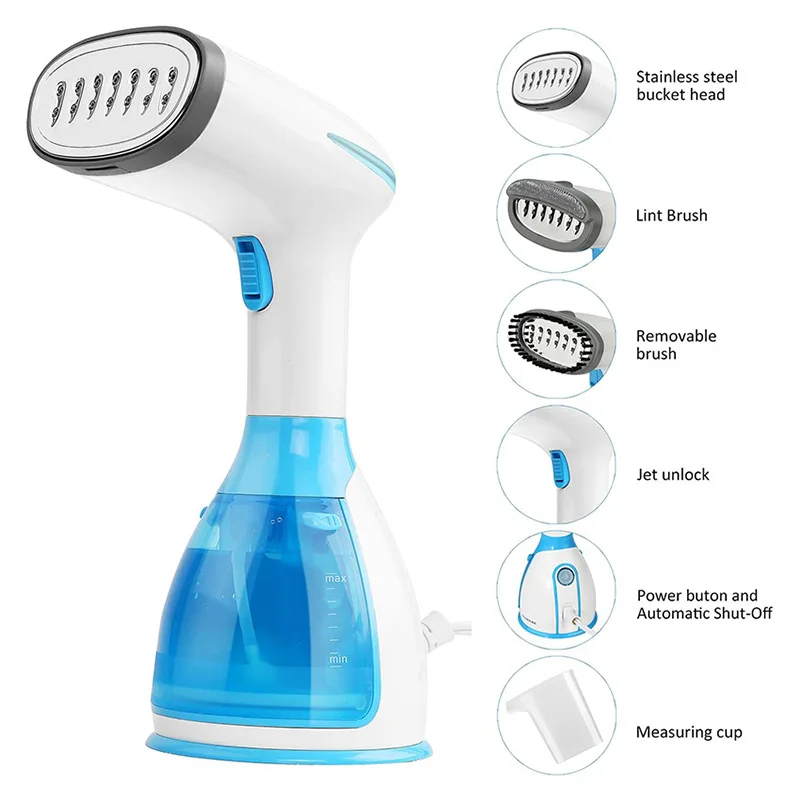

1Seconds 1500W Handheld Steamer Powerful Garment Steamer Portable Fast-Heat Steam Iron Ironing Machine for Home Travel