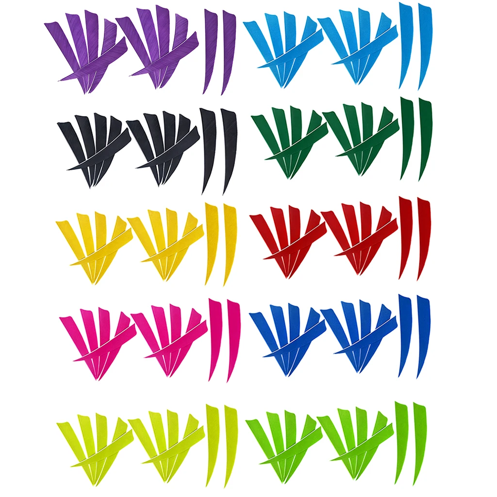 12 шт. щит вырезать для установки оперения на стрелка перья 10 цветов перо индейки и