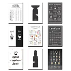 Настенные плакаты с принтом, картина для напитков, кофе, вина, домашнее украшение, холст, Скандинавская живопись, современная спальня, квадраты, модульные картины