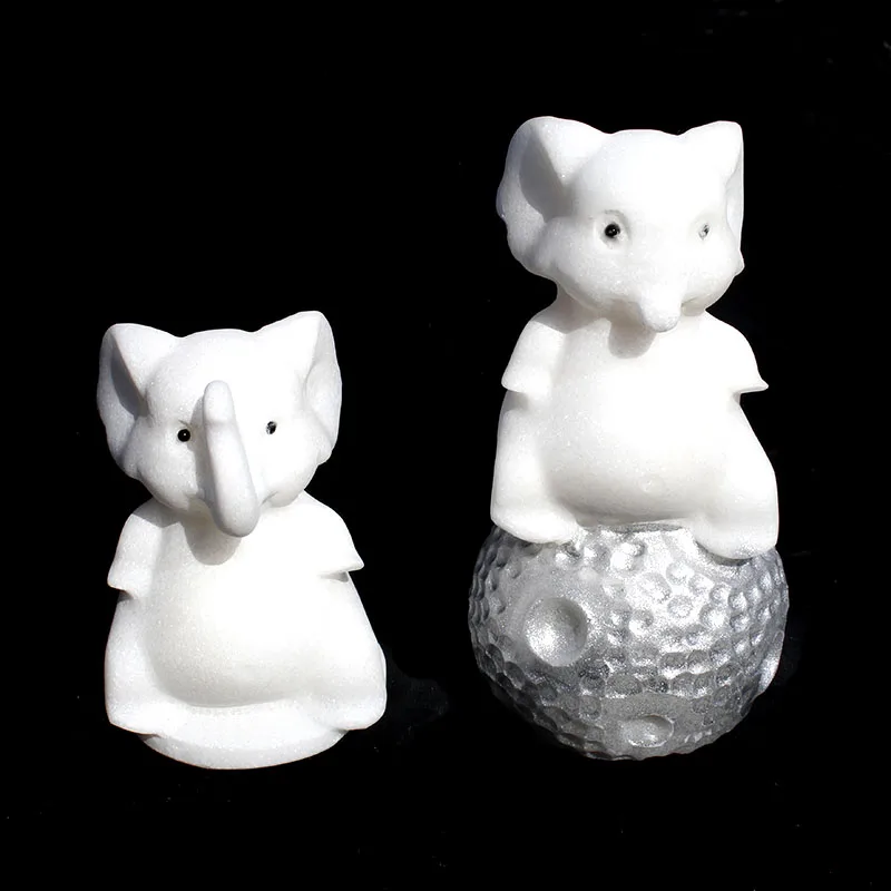 

1 Piece hand made natural white jade stone lovely elephant for home decoration