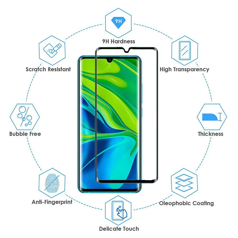 2 шт./лот 9D защитная пленка из закаленного стекла для Xiaomi mi CC9 Pro Экран Защитная Note 10