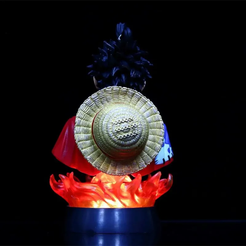 

Anime Figure One Piece Monkey D Luffy Bust Toys Remote Control 7 Colos Led Lights Action Figural Model Collector Brinquedos Doll