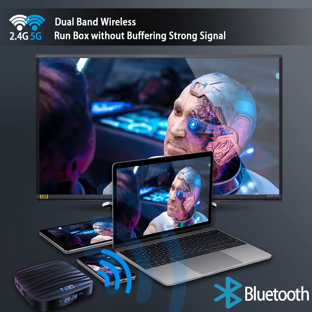 Android TV Box 10 4 ГБ 32 64 Гб 4K H.265 медиаплеер 3D видео Netflix 2 4G 5 ГГц Wifi Bluetooth Smart
