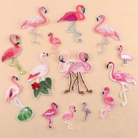 10pcslot embroidery patches letters clothing decoration accessories cute animals flamingo bird diy iron heat transfer applique