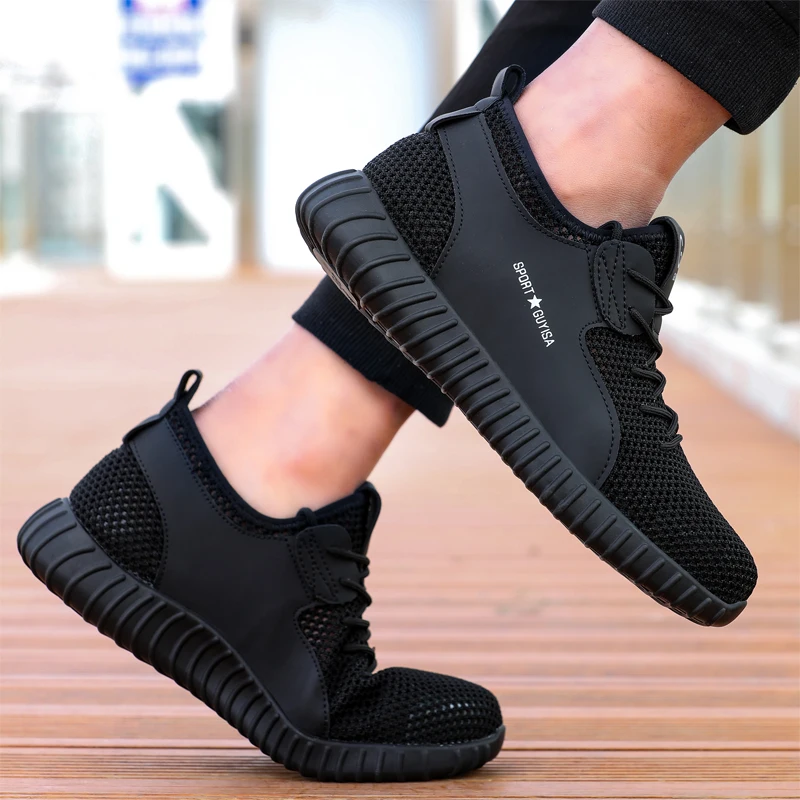 

Breathable Mesh Work Safety Shoes Work Steel Toe Shoes Anti-Puncture Work Sneakers Indestructible Protective Shoes Footwear 2021