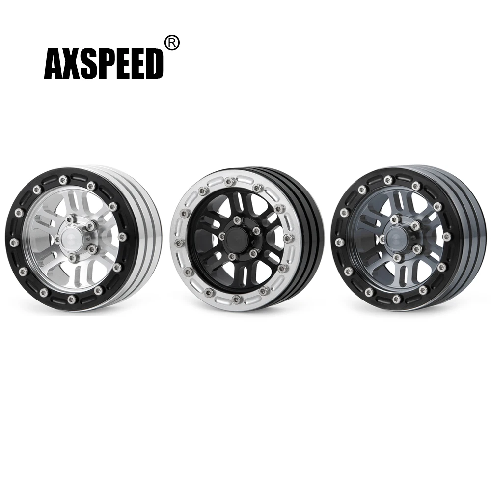 

AXSPEED 26mm Width 1.9inch Metal Beadlock Wheel Rims Hubs for Axial SCX10 Tamiya CC01 D90 1/10 RC Crawler Car Model Upgrade Part