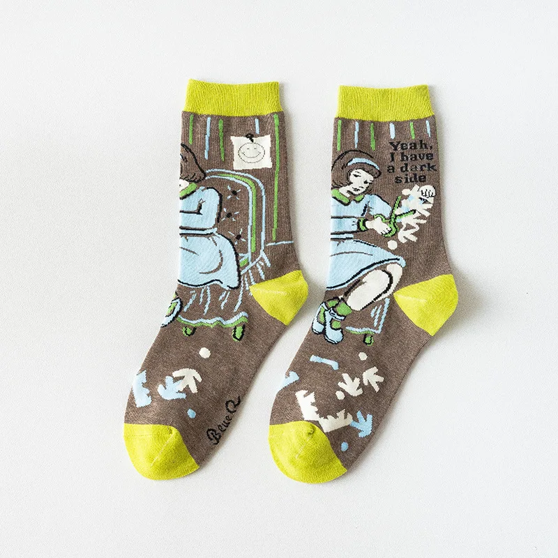 Носки женские креативные смешные милые Мультяшные носки унисекс с рисунком