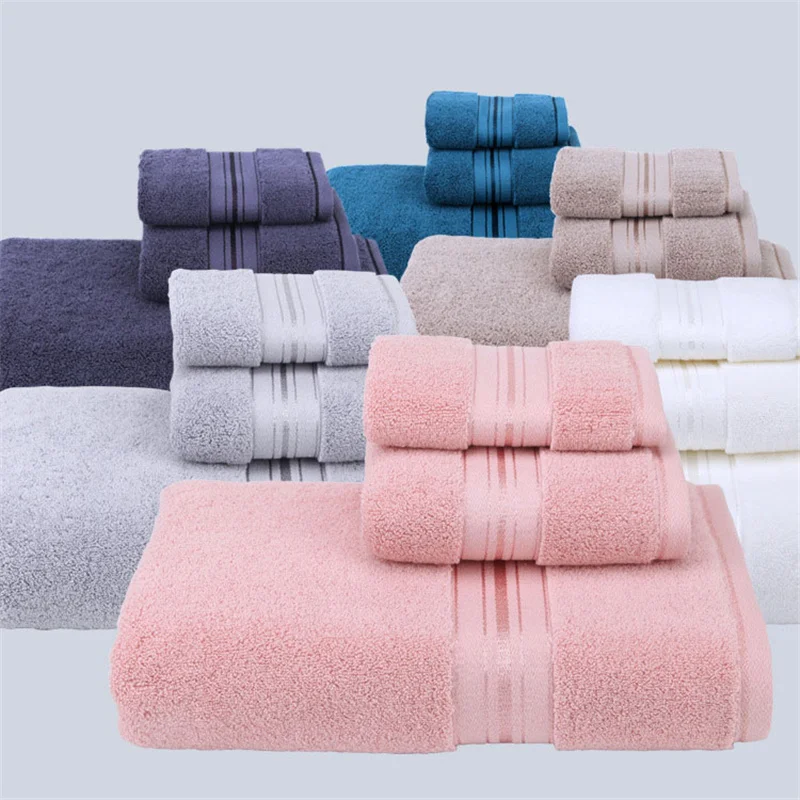 

Luxury Towels Bathroom Set 100% Cotton shower towel Soft Fluffy Absorbent ,1 Large Bath Towels,1 Hand Towels,1 Washcloths