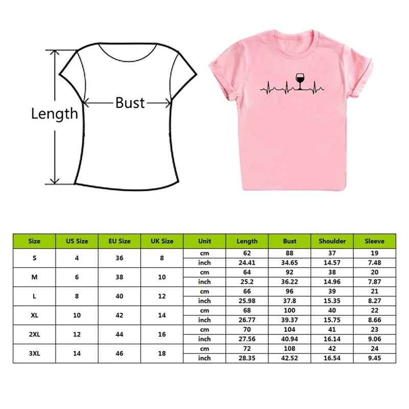 

Laamei Summer New 90's Heartbeat Short Sleeve Print Clothing Women's T-Shirt Harajuku Graphic Clothing Women's Solid Tee Tops