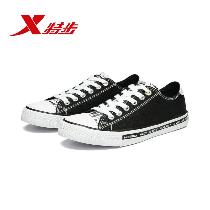 Xtep/женские парусиновые кроссовки удобная обувь Вулканизированная на плоской