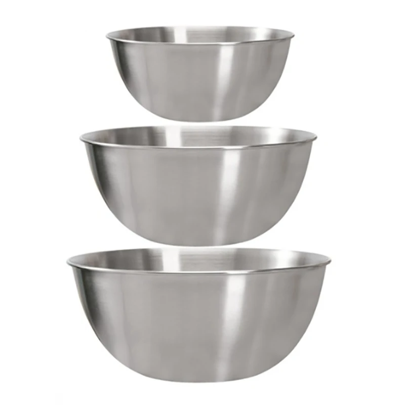 

304 Stainless Steel Mixing Bowl Storage Bowl Set Kitchen Salad Bowl Cooking Bowl Baking Accessories with Scale,3PCS