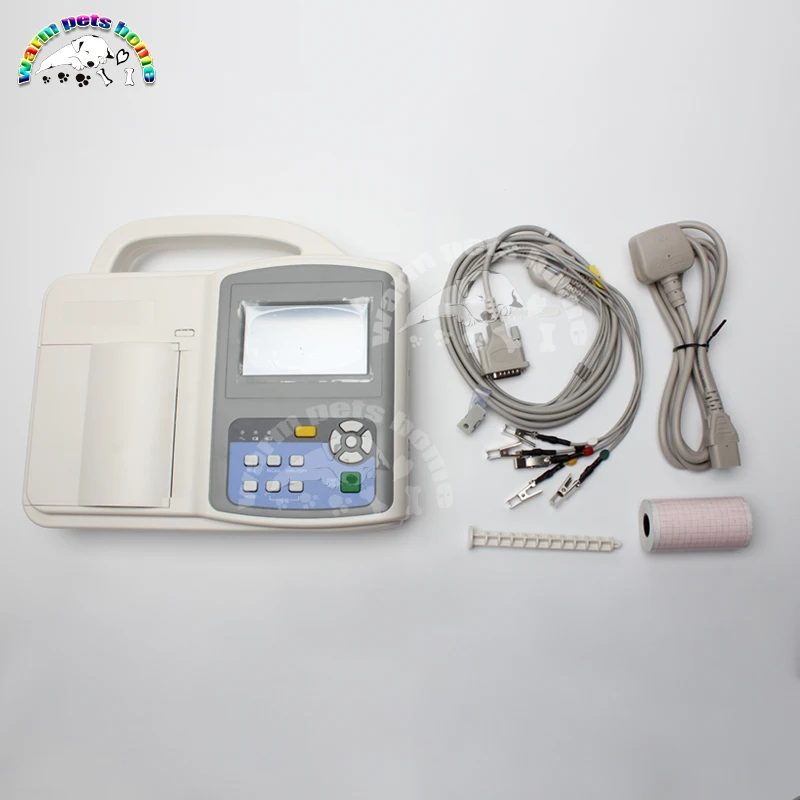 Животных собак кошек цифровой 3 канальный электрокардиограф портативный