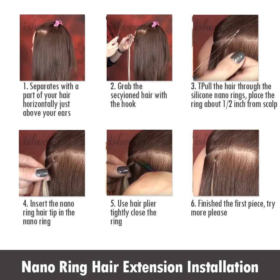 Isheeny прямые P18/613# микро бусины кутикулы Remy Nano Ring Links человеческие волосы для наращивания 1" 18" 2" Пианино смешанные