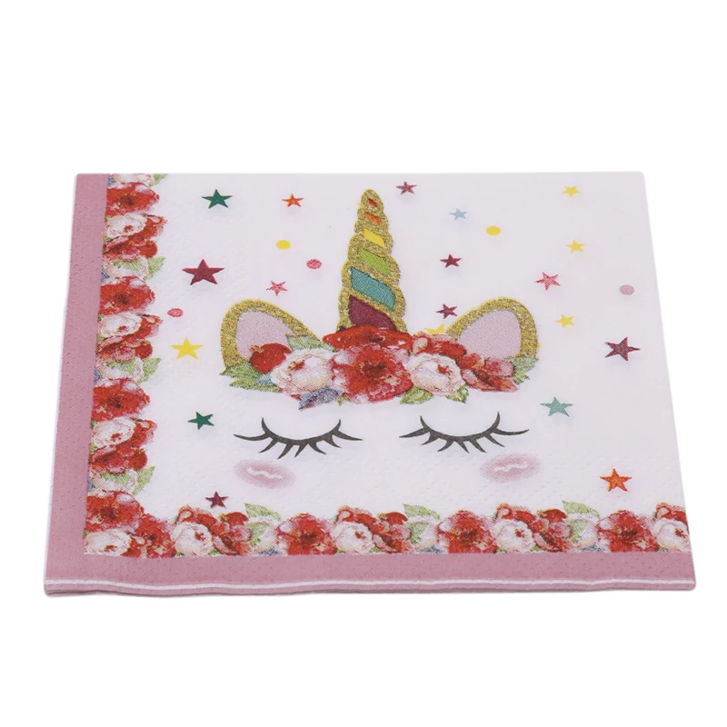 12 шт./компл. Единорог Бумага салфетка вечерние с бантом для свадебной церемонии