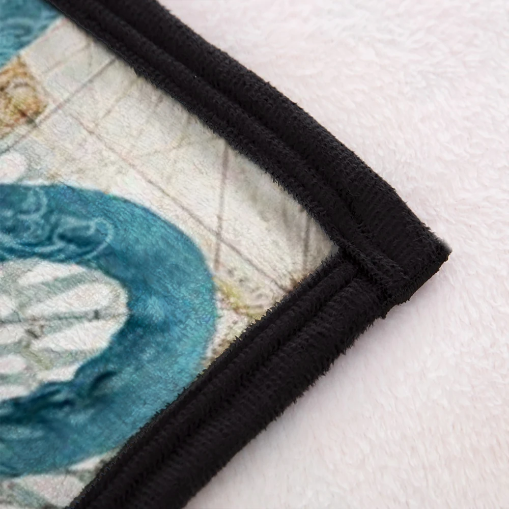 Большой синий Осьминог шерпа Флисовое одеяло на заказ океан Животные 3D печать